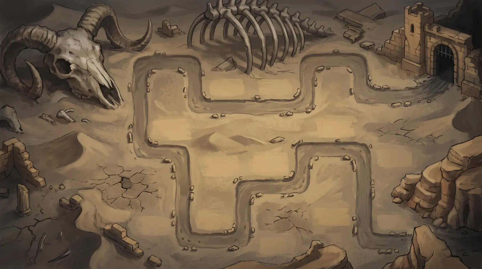 The Bone Dunes map painting