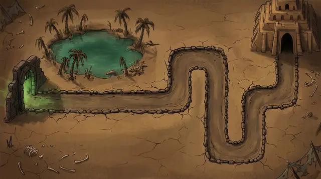 The Withered Oasis map painting